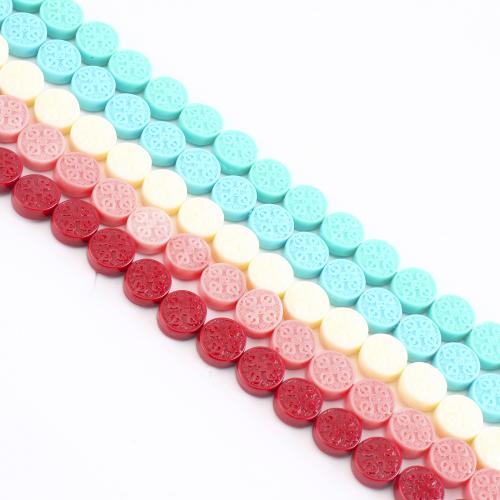 Pryskyřice šperky Korálky, Flat Round, DIY, více barev na výběr, 9.50x4x4mm, Délka Cca 38 cm, Prodáno By PC