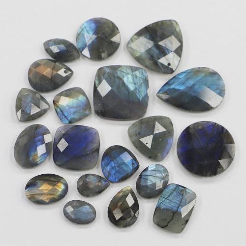 Natural Labradorite Beads Geometrical Pattern polished DIY & faceted Sold By PC