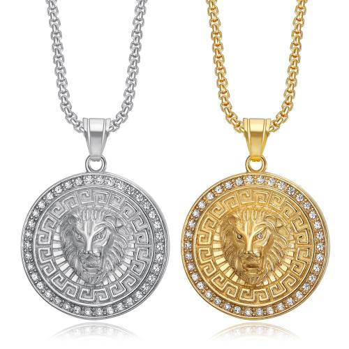 Stainless Steel Animal Pendants plated fashion jewelry & for man & with rhinestone Sold By PC