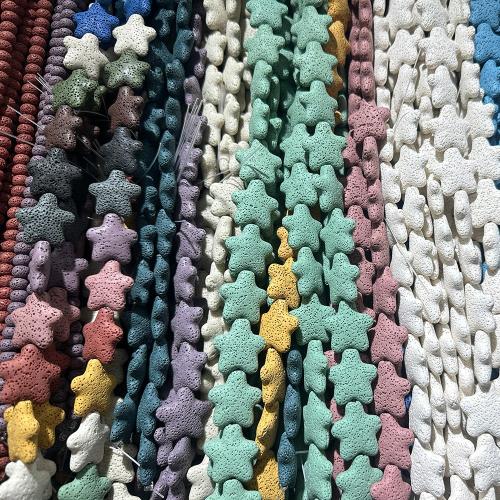 Natural Lava Beads Star DIY Sold Per Approx 38 cm Strand