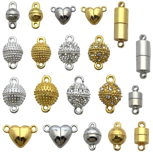 Zinc Alloy magnetlås, forgyldt, du kan DIY & forskellige stilarter for valg & med rhinestone, 100pc'er/Bag, Solgt af Bag