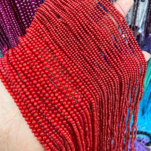 Dyed Bamboo Coral Beads Round DIY Sold Per Approx 38 cm Strand