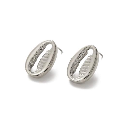 Titanium Steel Stud Earring for woman & hollow original color Sold By Pair