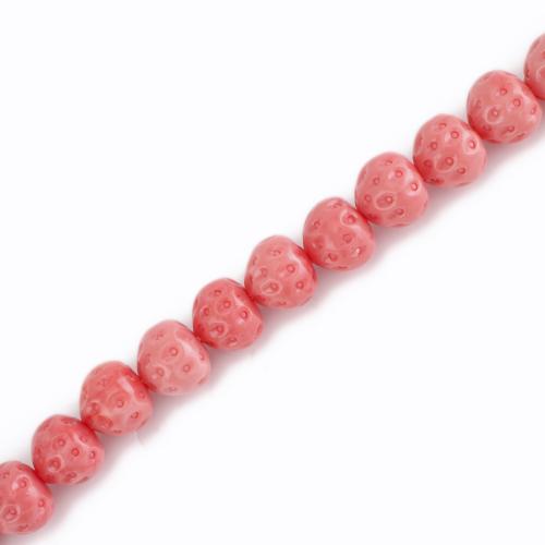 Resin Jewelry Beads Strawberry DIY pink Sold Per Approx 40 cm Strand