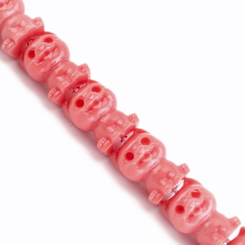 Resin Jewelry Beads Dog DIY pink Sold Per Approx 41 cm Strand