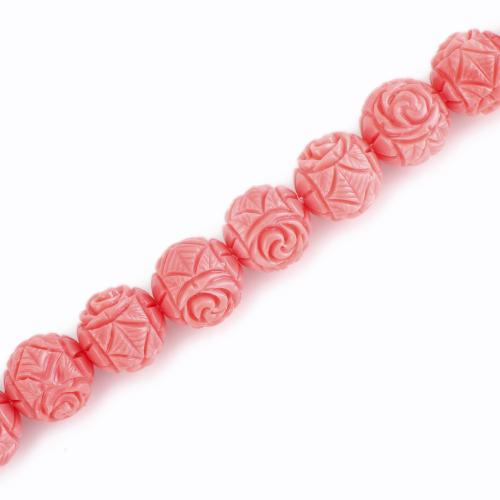 Resin Jewelry Beads Round DIY pink Sold Per Approx 40 cm Strand