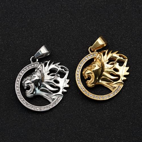 Stainless Steel Animal Pendants plated DIY & Unisex & with rhinestone Sold By PC