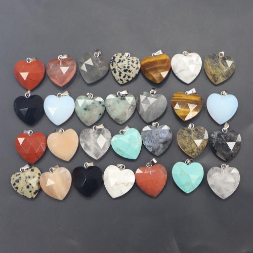 Edelstein Anhänger Schmuck, Herz, poliert, DIY & verschiedenen Materialien für die Wahl & facettierte, 20x19x7mm, verkauft von PC