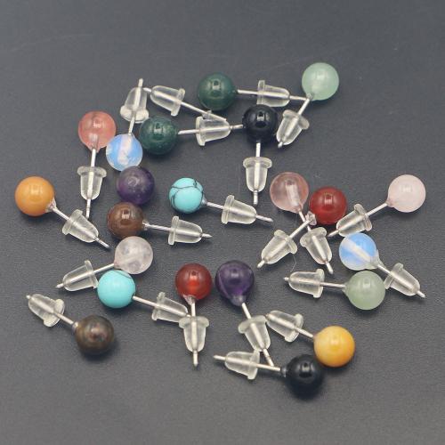 pietra preziosa orecchini a borchia, with 304 acciaio inox, Cerchio, fatto a mano, materiali diversi per la scelta & per la donna, earring size 6x16-19mm, Venduto da coppia