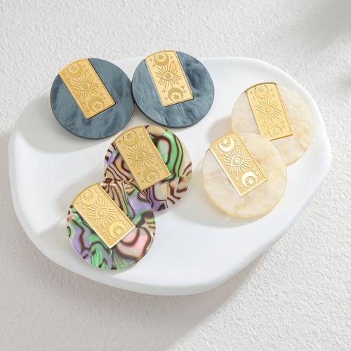 Stainless Steel Stud fülbevaló, galvanizált, a nő, több színt a választás, 41mm, Által értékesített pár