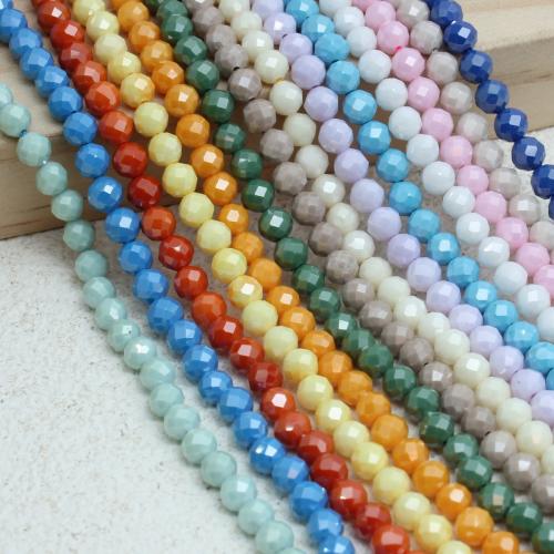 Sześcienna cyrkonia Koralik, Koło, DIY & fasetowany, dostępnych więcej kolorów, 2mm, sprzedawane na około 38 cm Strand