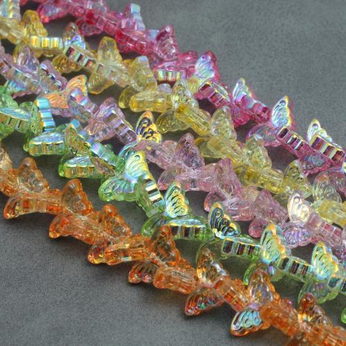 Crystal Pärlor, Kristall, Fjäril, plated, DIY, fler färger för val, 8x15mm, Ca 99PC/Strand, Säljs av Strand