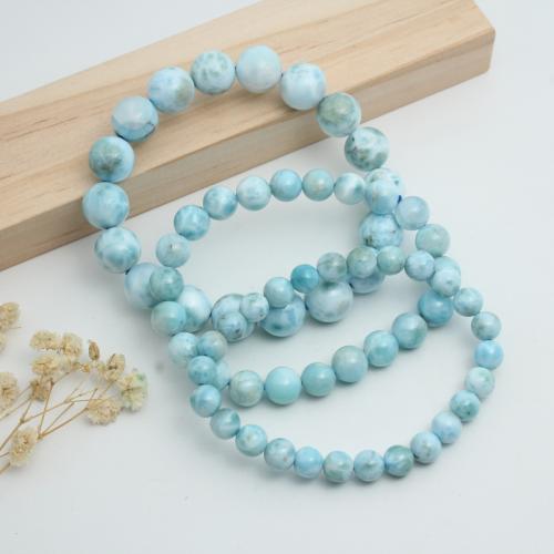 Larimar Bracelet, Babhta, unisex & méid éagsúla do rogha, Fad Thart 7 Inse, Díolta De réir PC