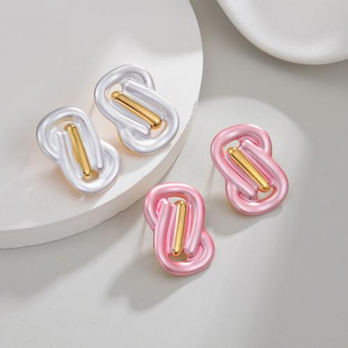 Stainless Steel Stud Øreringe, guldfarve belagt, for kvinde & emalje, flere farver til valg, 20x28mm, Solgt af par