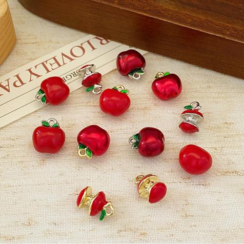 Zinc Alloy Enamel Pendants Apple plated DIY Sold By PC