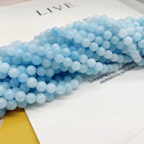 Aquamarine Beads Round DIY Sold Per Approx 38 cm Strand
