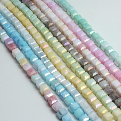 Cubic Crystal Beads Square colorful plated DIY & faceted Approx Sold By Strand