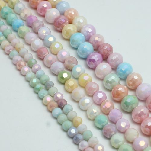 Perle di cristallo, Cerchio, placcato, DIY & formato differente per scelta & sfaccettati, Crystal Vitrail Medium, Venduto da filo