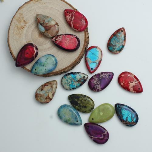Imperial Jasper Pendler, Impression Jasper, Teardrop, du kan DIY, flere farver til valg, 15x25x5mm, Solgt af PC