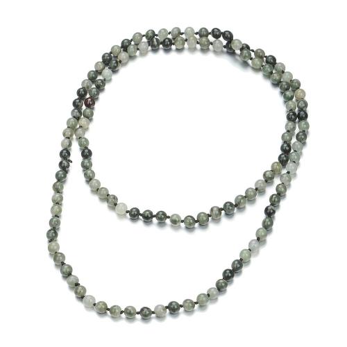 Moss Agate Halskæde, Runde, Unisex & forskellig størrelse for valg, Længde Ca. 1.2 m, Solgt af PC