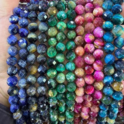 Koraliki tygrysie oko, Koło, obyty, DIY & fasetowany, dostępnych więcej kolorów, 10mm, około 37komputery/Strand, sprzedane przez Strand