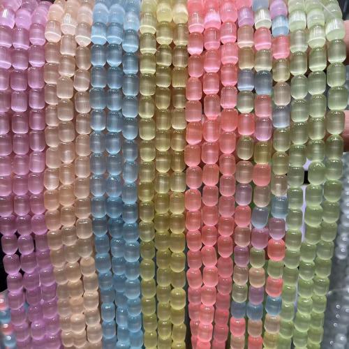 Kočky Eye Korálek, Sloupec, DIY, více barev na výběr, 6x8mm, Cca 40PC/Strand, Prodáno By Strand