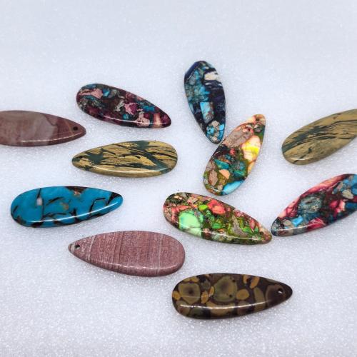 Imperial Jasper Pendler, Impression Jasper, Teardrop, du kan DIY, flere farver til valg, 42x16x4mm, Solgt af PC