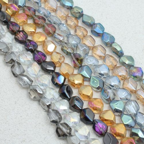 Grânulos de cristal, Padrão Geométrico, banhado, DIY & facetada, mais cores para a escolha, 9x12mm, Aprox 55PCs/Strand, vendido por Strand