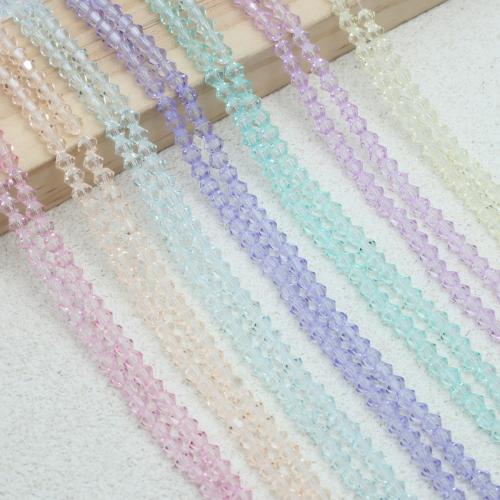 Bicone Crystal Beads Geometrical Pattern DIY & faceted 4mm Approx Sold By Strand