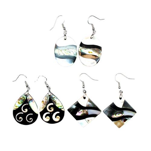 Shell Drop Earring with Zinc Alloy & for woman Sold By Pair