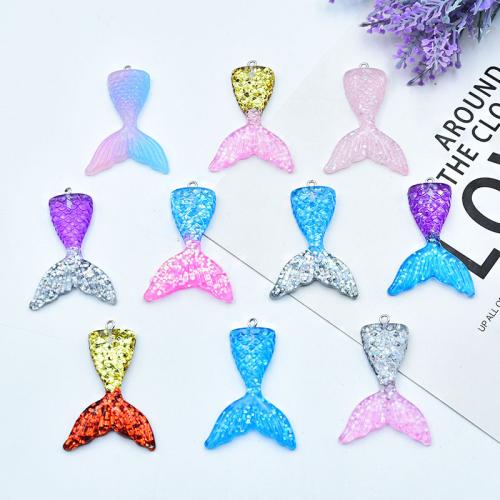 Resina-Pendant, resina, with paillettes, Coda di sirena, DIY, nessuno, 48x33mm, Venduto da PC