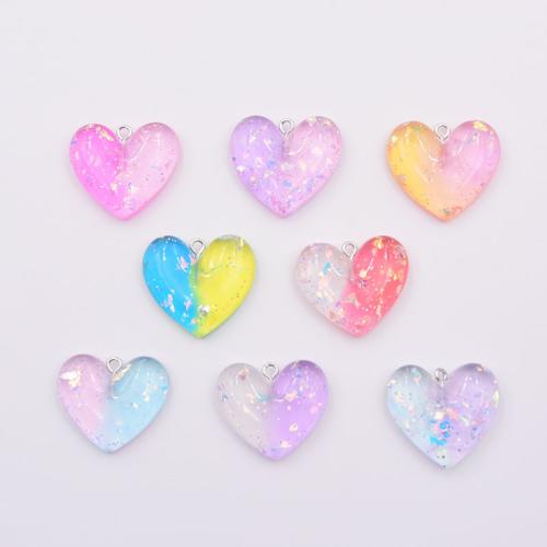Resin Pendant Heart gradient color & DIY Sold By PC