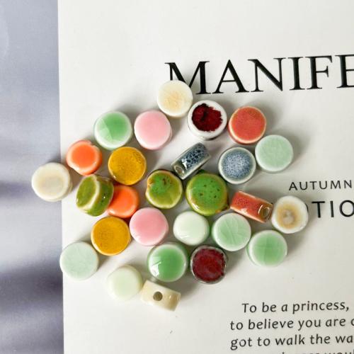 Porceliano Juvelyrika Karoliukai, Porcelianas, Butas Round, Pasidaryk pats, daugiau spalvų pasirinkimas, 11x7mm, Skylė:Apytiksliai 2.3mm, Pardavė PC