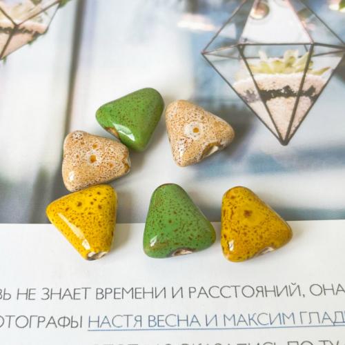 Porcelæn smykker perler, Triangle, du kan DIY, flere farver til valg, 16x9mm, Solgt af PC