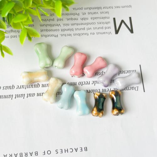 Porcelain Jewelry Beads Dog Bone DIY Sold By PC