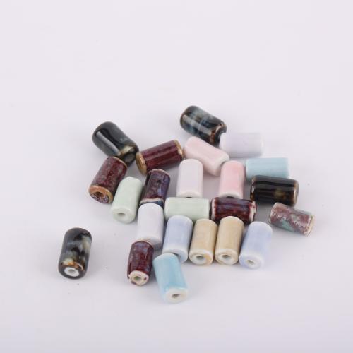 Porslin Smycken Pärlor, Round Tube, DIY, fler färger för val, 9.50x17mm, Säljs av PC