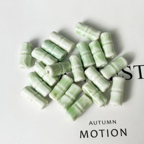 Porcelain Jewelry Beads Bamboo DIY green Approx 2.5mm Sold By PC