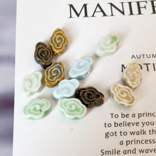 PorseleinJuwelen Beads, Porselein, Wolk, DIY, meer kleuren voor de keuze, 17x11x6mm, Gat:Ca 2.5mm, Verkocht door PC