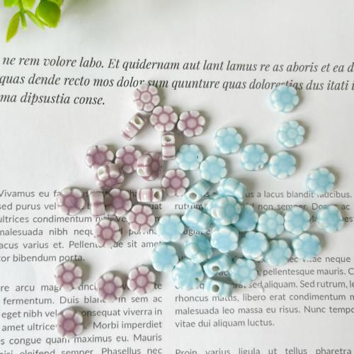 PorseleinJuwelen Beads, Porselein, Plum Blossom, DIY, meer kleuren voor de keuze, 10x5mm, Gat:Ca 2.5mm, Verkocht door PC