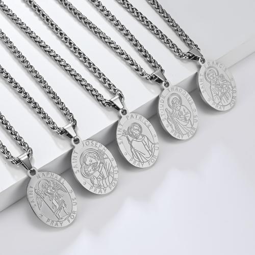 Colar de jóias de aço inoxidável, Aço inoxidável 304, Oval achatado, DIY & Varios pares a sua escolha, cor original, 18x27mm, vendido por PC