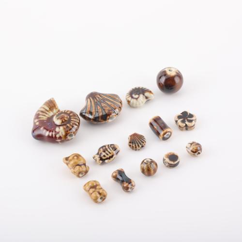 Contas de joias de porcelana, DIY & Vario tipos a sua escolha, cor de café, vendido por PC