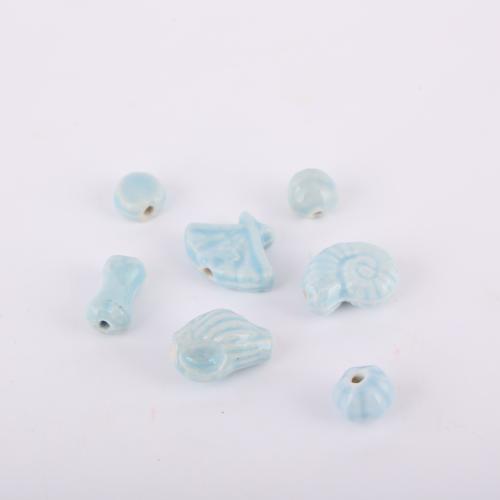 Contas de joias de porcelana, DIY & Vario tipos a sua escolha, azul, vendido por PC