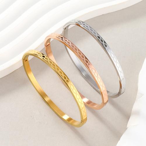 304 roestvrij staal Bangle, plated, mode sieraden & uniseks, meer kleuren voor de keuze, Binnendiameter:Ca 60mm, Verkocht door PC