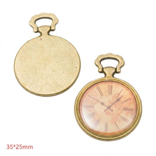 Zinc Alloy Pendants Clock plated DIY Sold By Bag