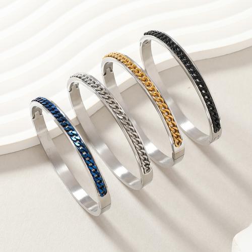 304 από ανοξείδωτο χάλυβα Βραχιόλι, επιχρυσωμένο, κοσμήματα μόδας & για άνδρες και γυναίκες, περισσότερα χρώματα για την επιλογή, Εσωτερική διάμετρος:Περίπου 60mm, Sold Με PC