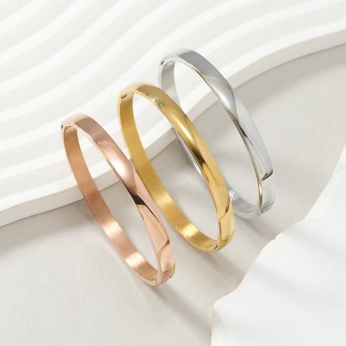 304 Edelstahl Armreif, plattiert, Modeschmuck & für Frau, keine, bangle width 6mm, Innendurchmesser:ca. 60mm, verkauft von PC