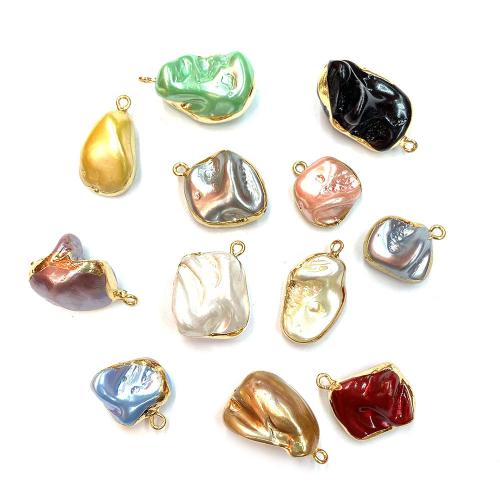 Shell Pendler, Uregelmæssig, guldfarve belagt, farvet & du kan DIY, flere farver til valg, pendant size 14x17-17x30mm, Solgt af PC