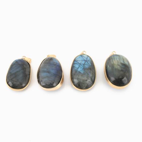 Gemstone Pendants Jewelry with Brass DIY Sold By PC