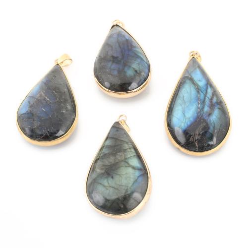 Gemstone Pendants Jewelry with Brass Teardrop DIY Sold By PC
