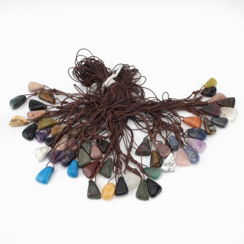 Gemstone Necklace with Wax Cord Unisex Length Approx 43-47 cm Sold By PC